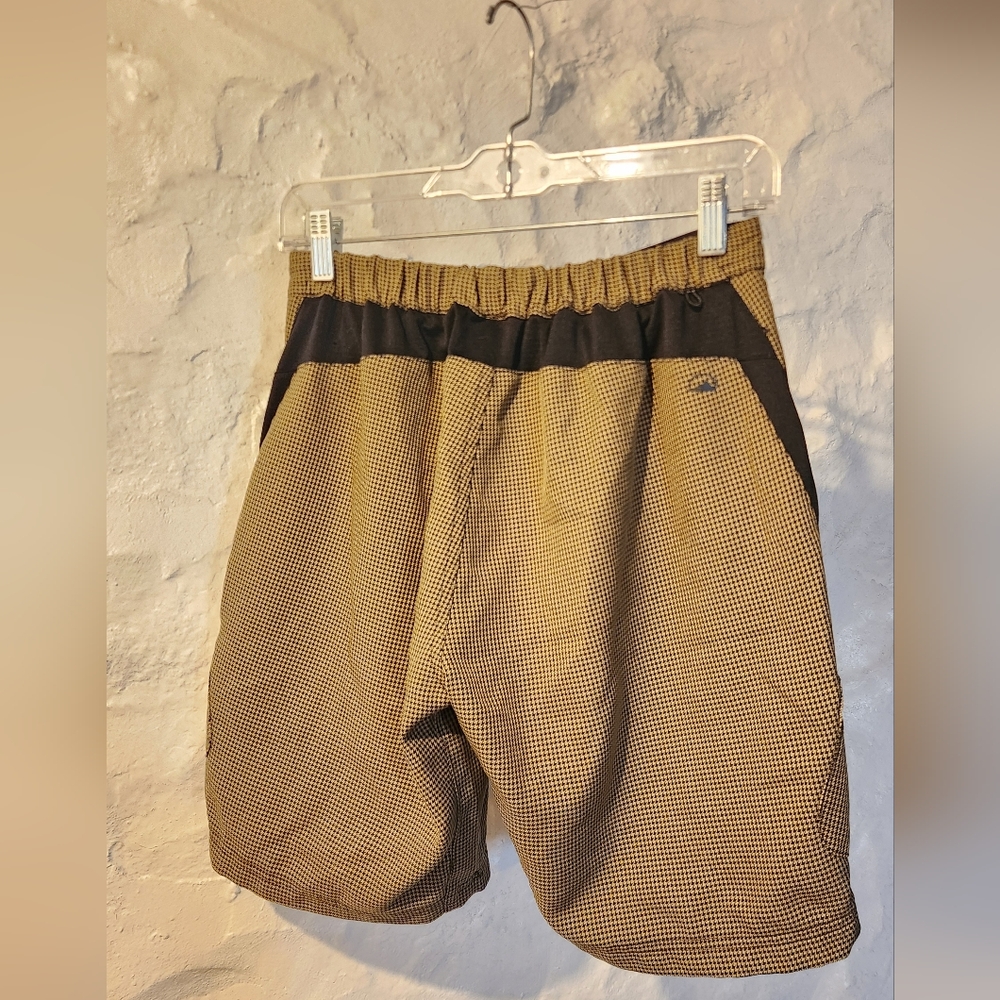 Zoic Womens MTB Bike Shorts Tan Black Houndstooth Tie Waist Gorpcore Utility S